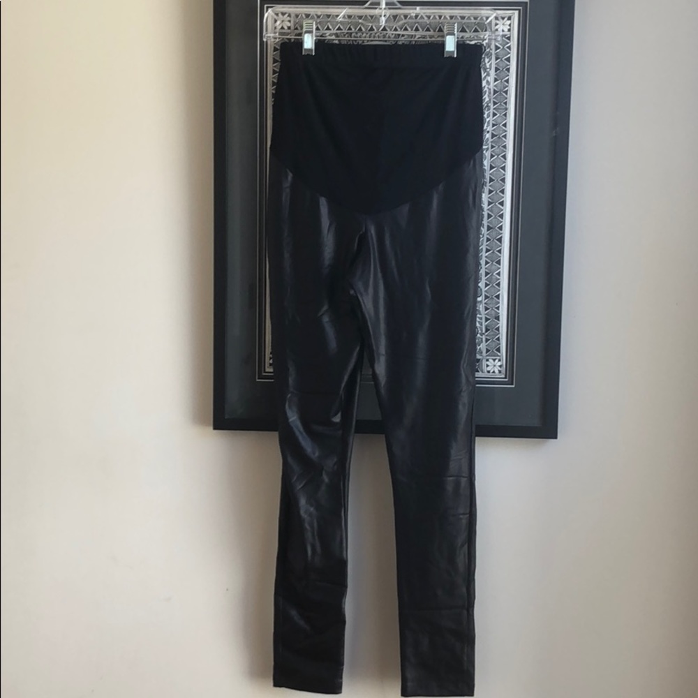 ASOS Faux leather over belly maternity leggings